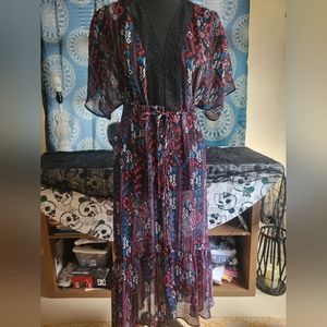 Sheer boho dress/swim cover up